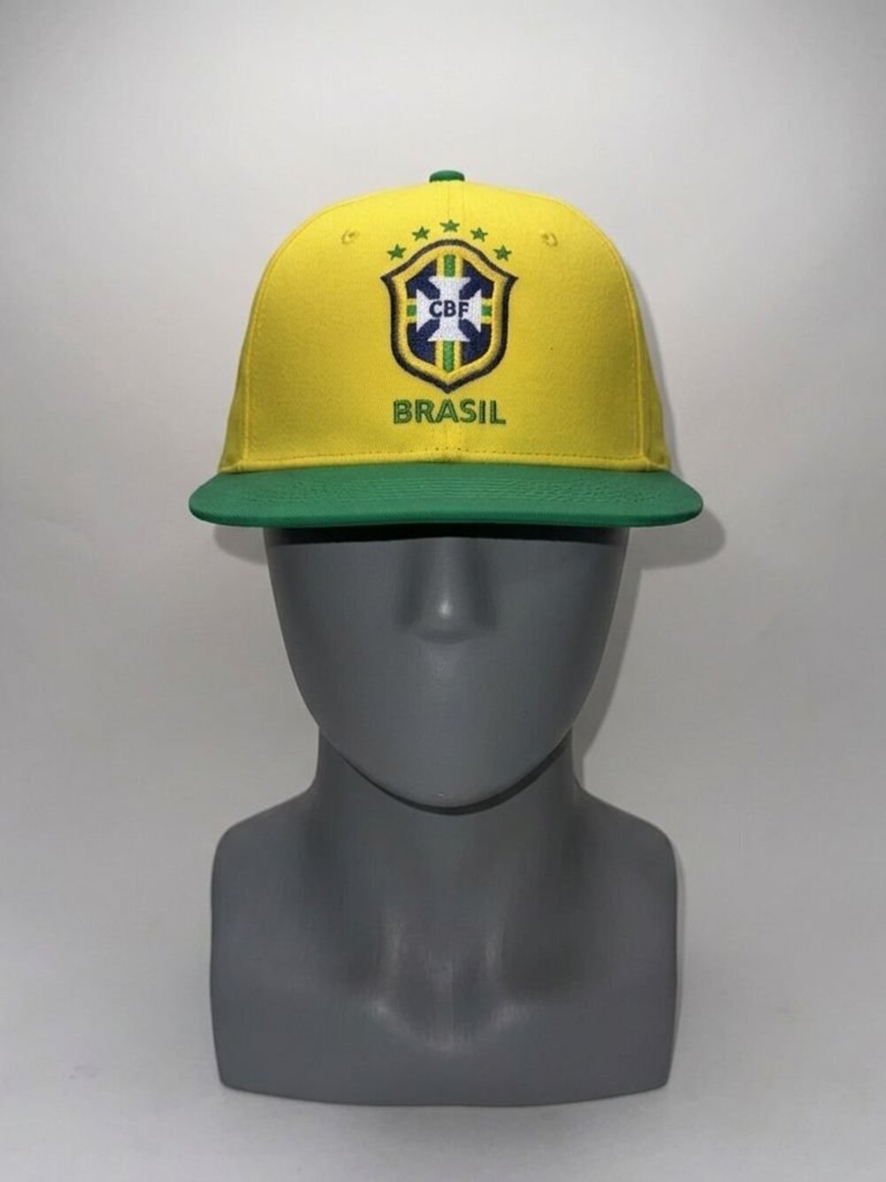 Brasil CBF Football Soccer Futbol Yellow Green Snapback Flat Bill Hat Cap